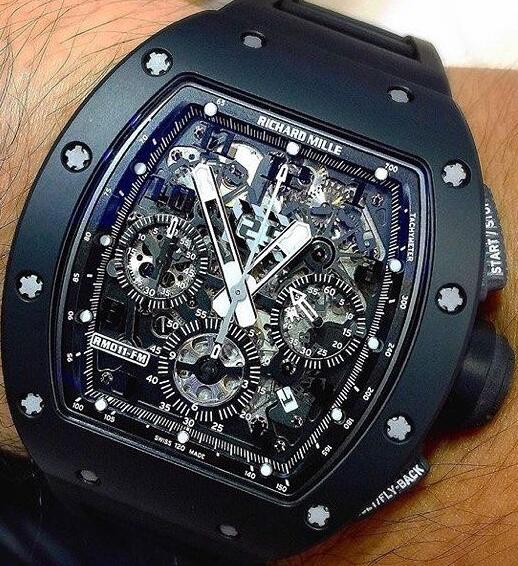 Richard Mille Replica Watch RM 011 Felipe Massa Black Phantom TZP